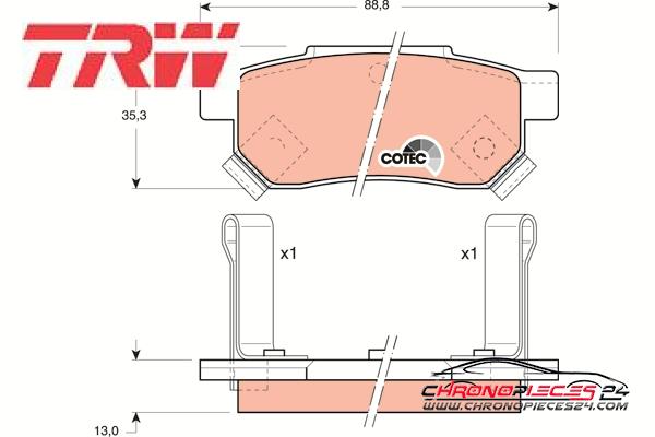 Achat de TRW GDB499 Kit de plaquettes de frein, frein à disque pas chères