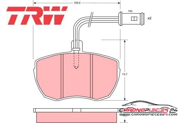 Achat de TRW GDB759 Kit de plaquettes de frein, frein à disque pas chères