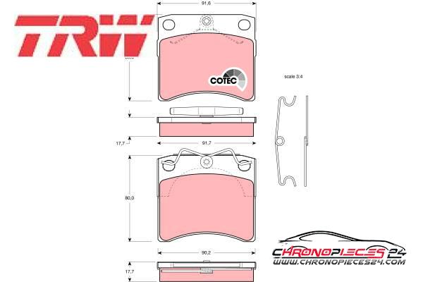 Achat de TRW GDB791 Kit de plaquettes de frein, frein à disque pas chères