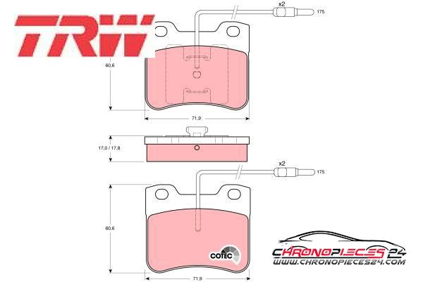 Achat de TRW GDB794 Kit de plaquettes de frein, frein à disque pas chères