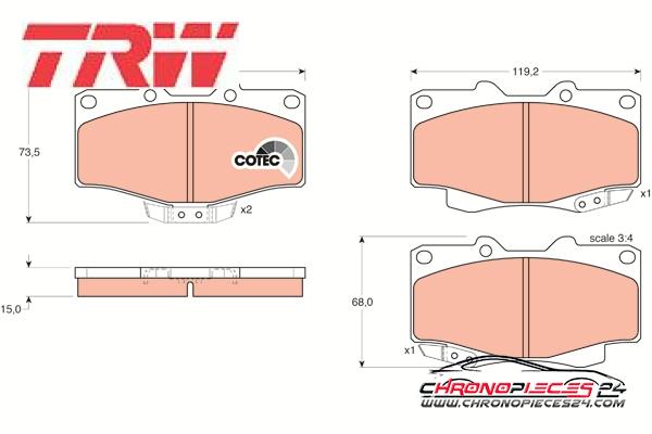 Achat de TRW GDB797 Kit de plaquettes de frein, frein à disque pas chères