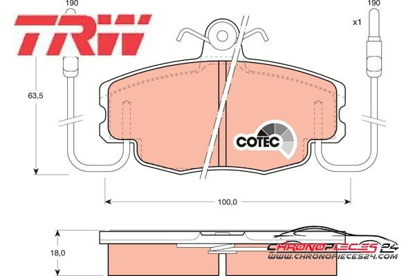 Achat de TRW GDB807 Kit de plaquettes de frein, frein à disque pas chères