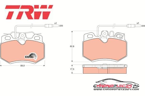 Achat de TRW GDB808 Kit de plaquettes de frein, frein à disque pas chères