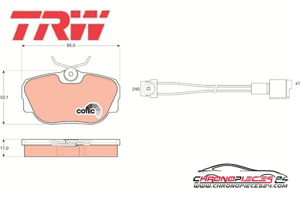 Achat de TRW GDB820 Kit de plaquettes de frein, frein à disque pas chères