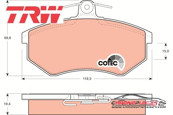 Achat de TRW GDB826 Kit de plaquettes de frein, frein à disque pas chères