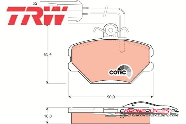 Achat de TRW GDB852 Kit de plaquettes de frein, frein à disque pas chères