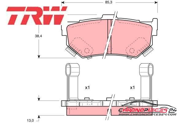 Achat de TRW GDB884 Kit de plaquettes de frein, frein à disque pas chères