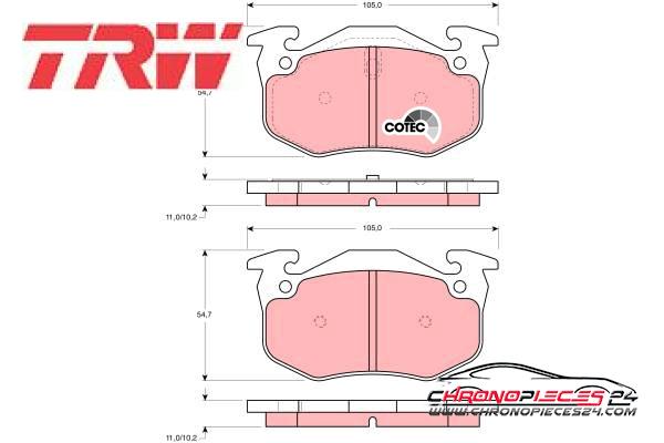 Achat de TRW GDB905 Kit de plaquettes de frein, frein à disque pas chères