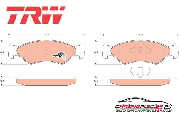 Achat de TRW GDB953 Kit de plaquettes de frein, frein à disque pas chères