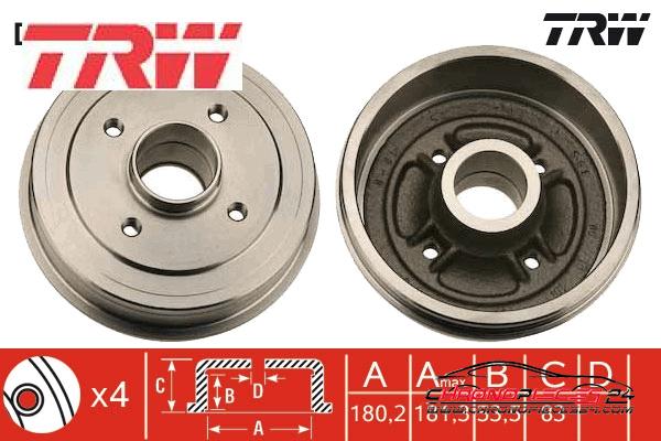 Achat de TRW DB4066 Tambour de frein pas chères