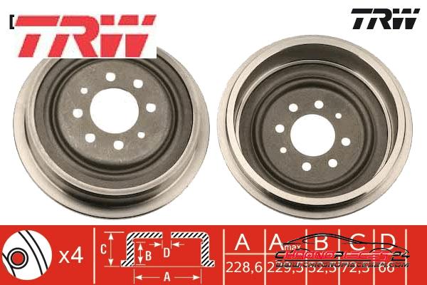 Achat de TRW DB4072 Tambour de frein pas chères