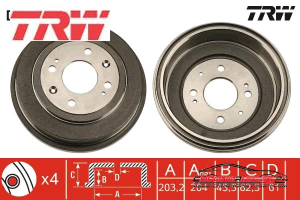 Achat de TRW DB4118 Tambour de frein pas chères