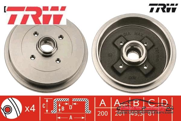 Achat de TRW DB4127 Tambour de frein pas chères