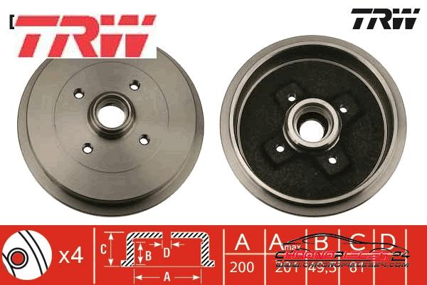 Achat de TRW DB4127B Tambour de frein pas chères