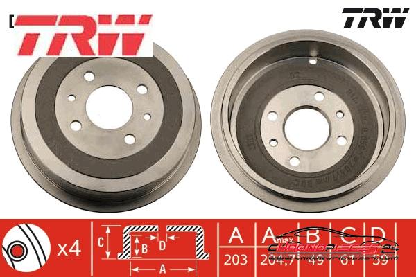 Achat de TRW DB4202 Tambour de frein pas chères