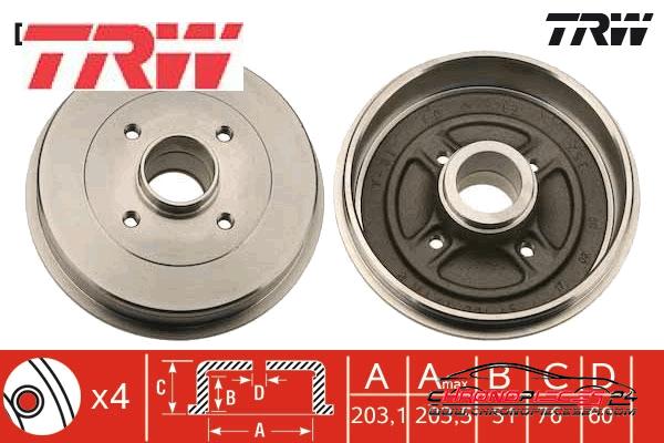 Achat de TRW DB4214 Tambour de frein pas chères