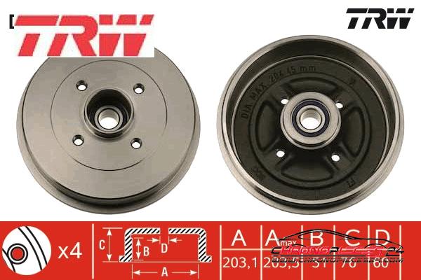 Achat de TRW DB4214B Tambour de frein pas chères