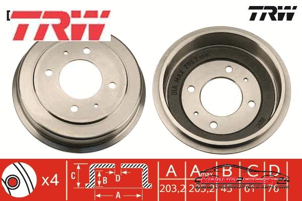 Achat de TRW DB4225 Tambour de frein pas chères