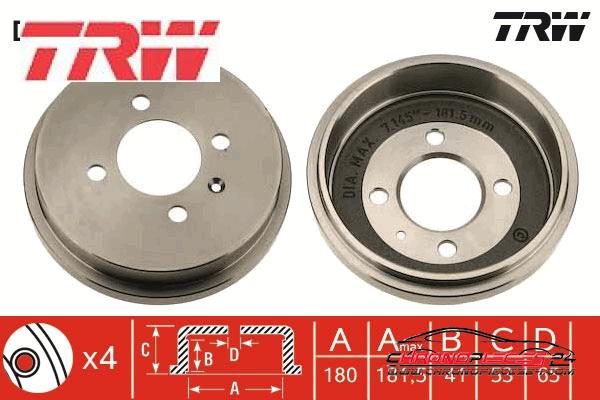 Achat de TRW DB4259 Tambour de frein pas chères