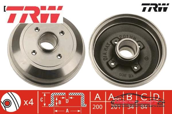 Achat de TRW DB4301 Tambour de frein pas chères