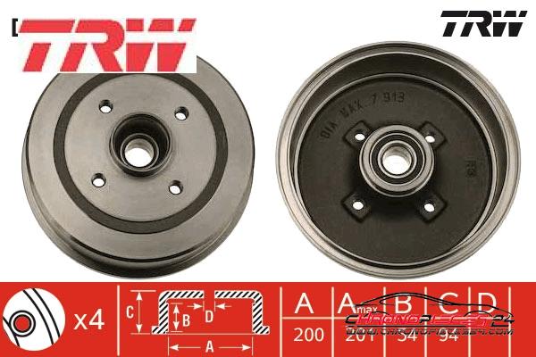 Achat de TRW DB4302B Tambour de frein pas chères