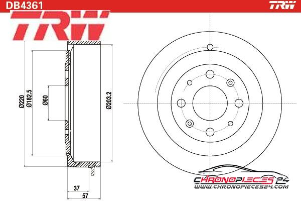 Achat de TRW DB4361 Tambour de frein pas chères