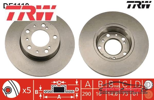 Achat de TRW DF1119 Disque de frein pas chères