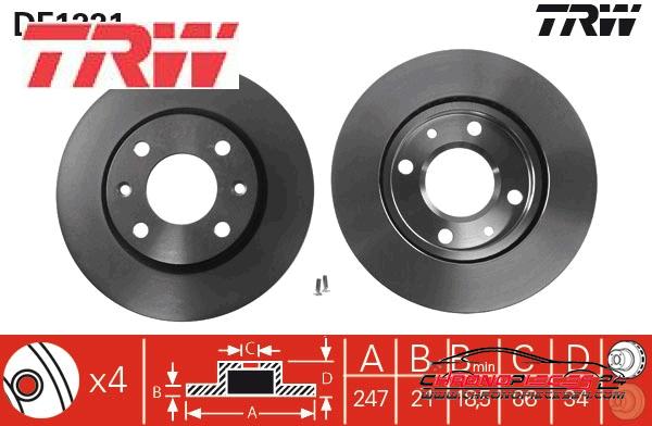 Achat de TRW DF1221 Disque de frein pas chères