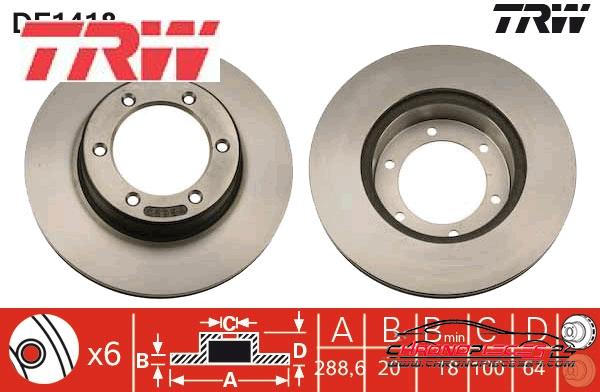 Achat de TRW DF1418 Disque de frein pas chères