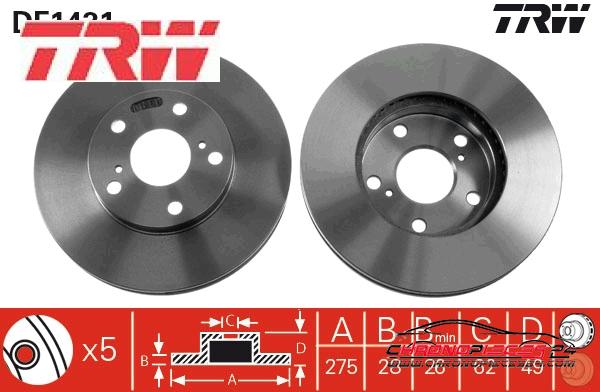 Achat de TRW DF1431 Disque de frein pas chères