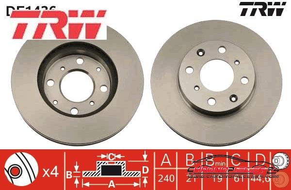 Achat de TRW DF1436 Disque de frein pas chères