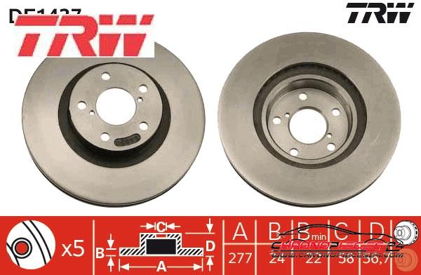 Achat de TRW DF1437 Disque de frein pas chères