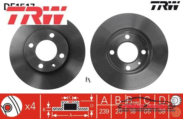 Achat de TRW DF1517 Disque de frein pas chères