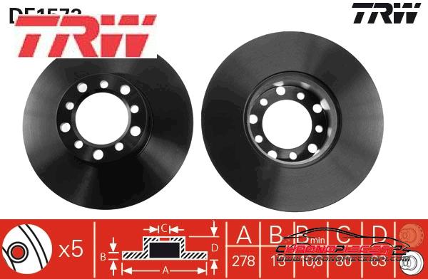 Achat de TRW DF1573 Disque de frein pas chères