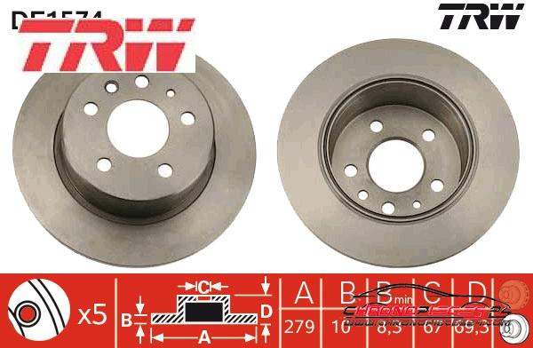 Achat de TRW DF1574 Disque de frein pas chères