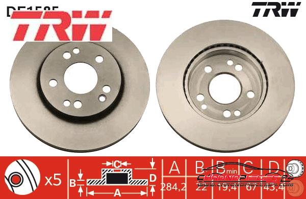 Achat de TRW DF1585 Disque de frein pas chères