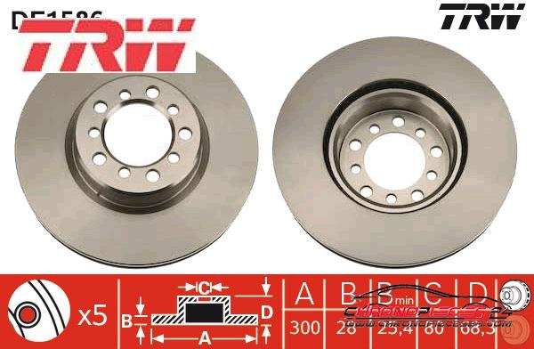 Achat de TRW DF1586 Disque de frein pas chères