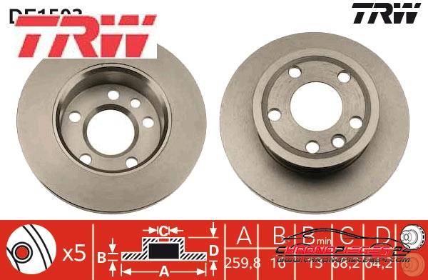 Achat de TRW DF1593 Disque de frein pas chères