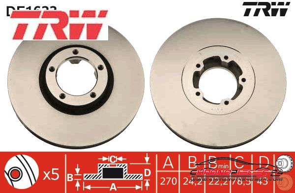 Achat de TRW DF1623 Disque de frein pas chères