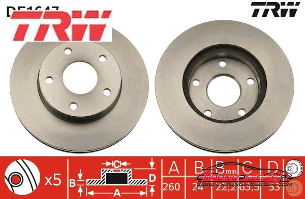 Achat de TRW DF1647 Disque de frein pas chères