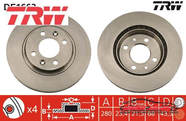 Achat de TRW DF1663 Disque de frein pas chères