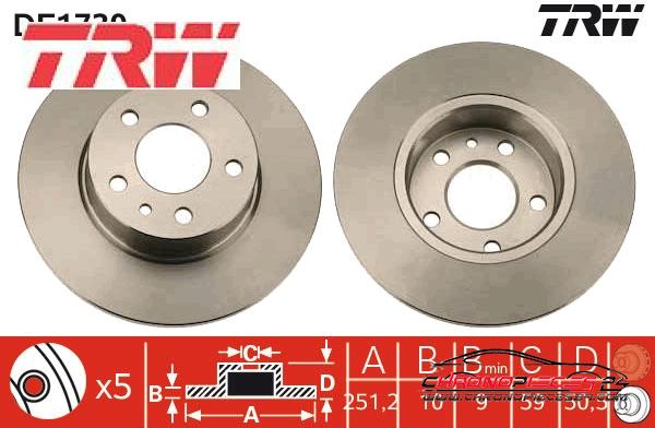 Achat de TRW DF1739 Disque de frein pas chères