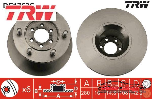 Achat de TRW DF1763S Disque de frein pas chères