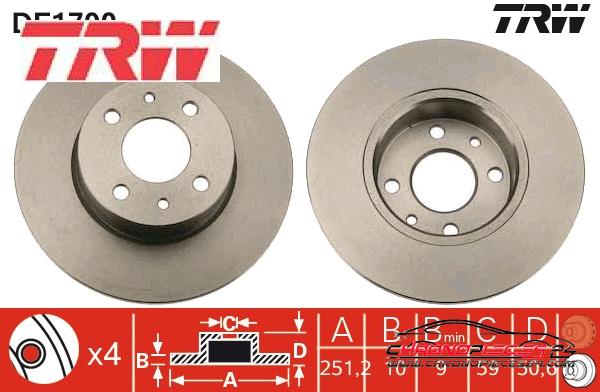 Achat de TRW DF1790 Disque de frein pas chères