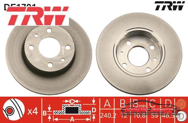 Achat de TRW DF1791 Disque de frein pas chères