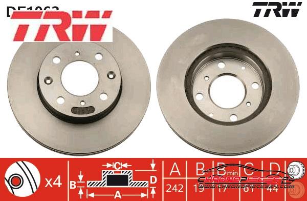 Achat de TRW DF1963 Disque de frein pas chères