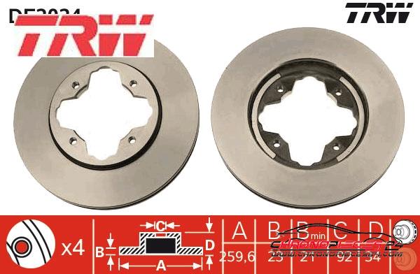 Achat de TRW DF2024 Disque de frein pas chères