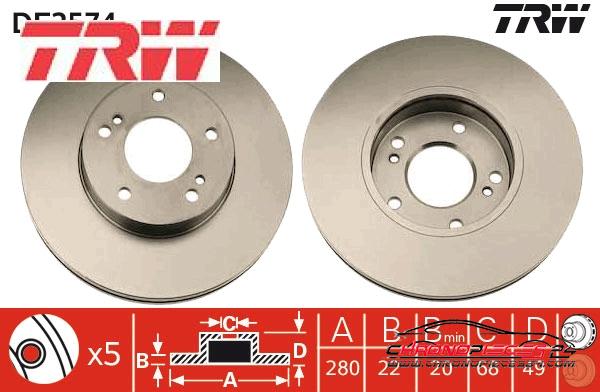 Achat de TRW DF2574 Disque de frein pas chères