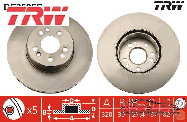 Achat de TRW DF2595S Disque de frein pas chères