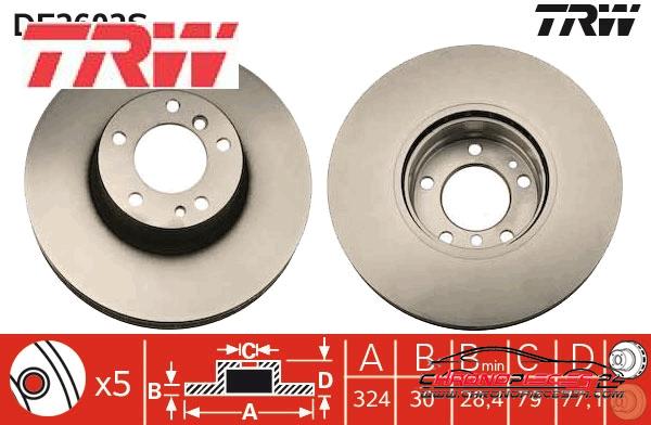 Achat de TRW DF2602S Disque de frein pas chères